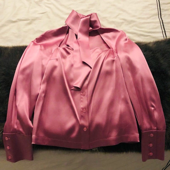 Fleur du Mal pink silk blouse, size 4 - Picture 9 of 11